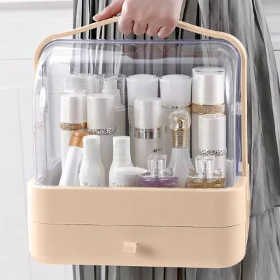 Premium Makeup Organizer with Double Side Glass Slide