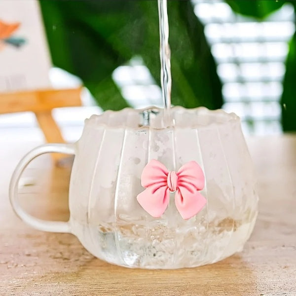Glass Pumpkin Shape Bow Coffee Cup