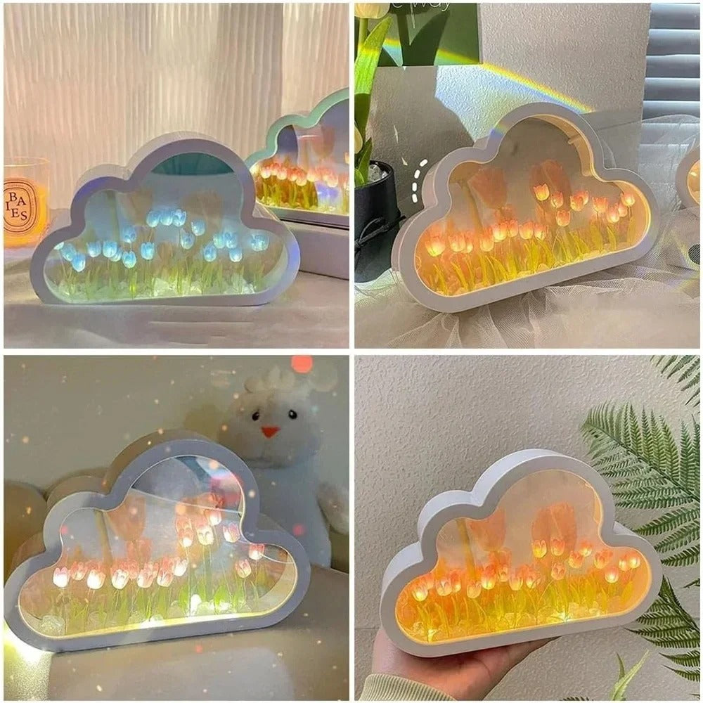 DIY Cloud Mirror Tulip Night Lamp