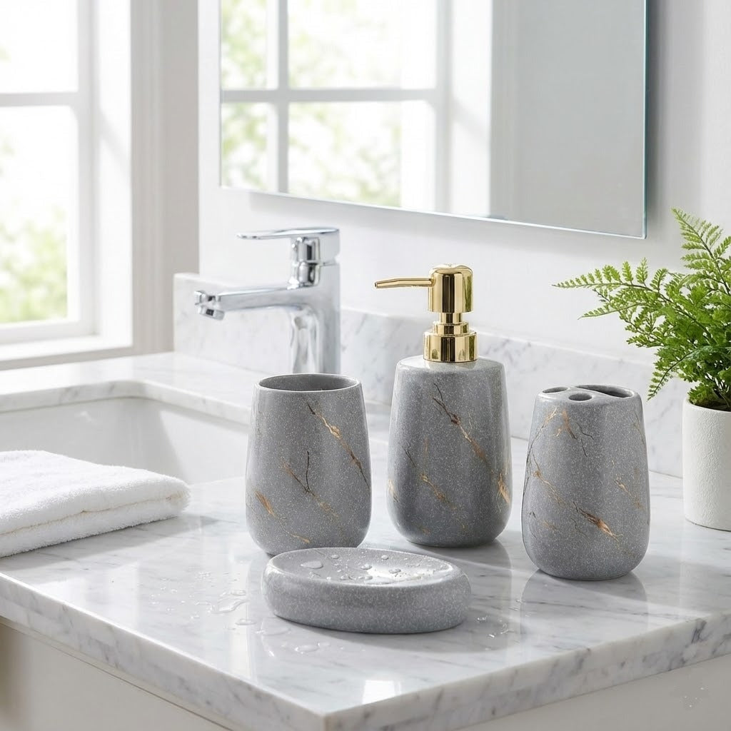 4PCs Luxury Cereamic Bathroom Accessories Set