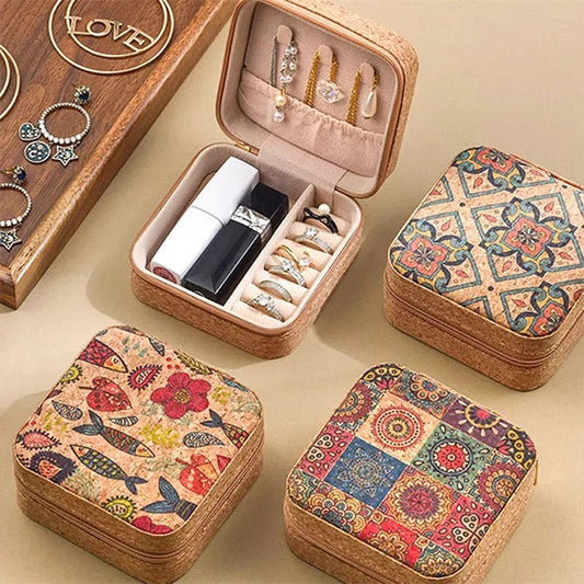 Premium Mini Jewelry Organizer Box Vintage Floral Design