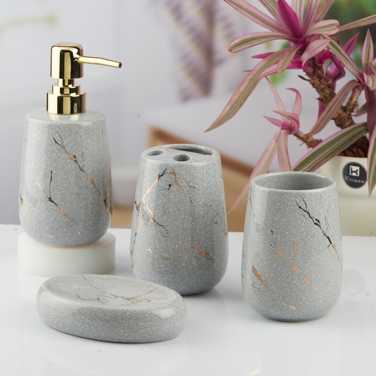 4PCs Luxury Cereamic Bathroom Accessories Set