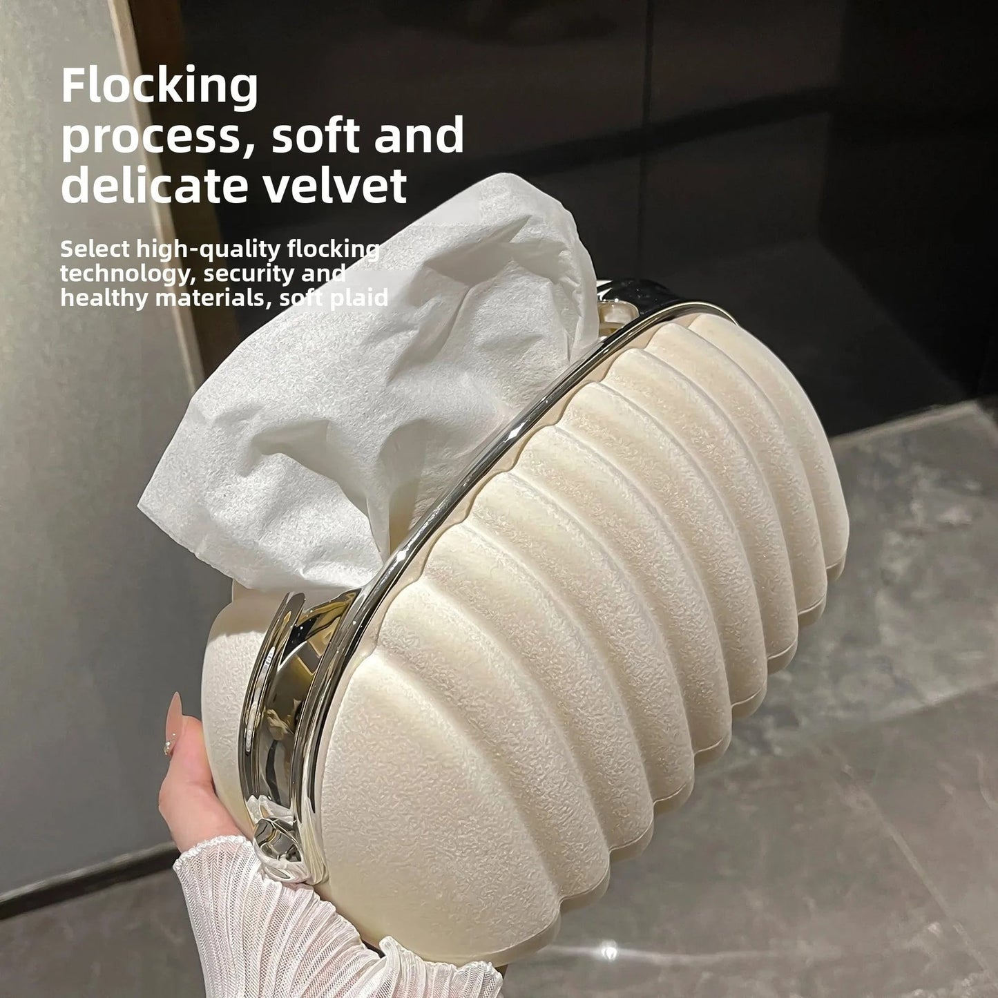 Luxury Shell Spring Loaded Tissue Box